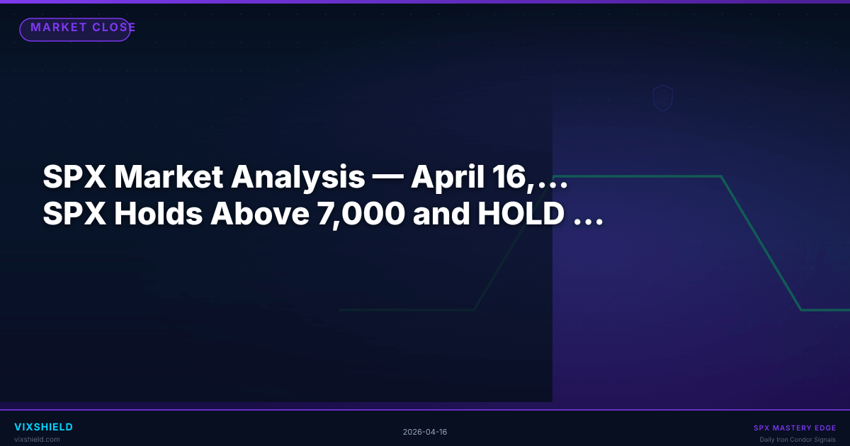 SPX Market Analysis — April 16, 2026 — VIX Drops 7.2% as SPX Holds Above 7,000 and HOLD Signal Preserves Discipline