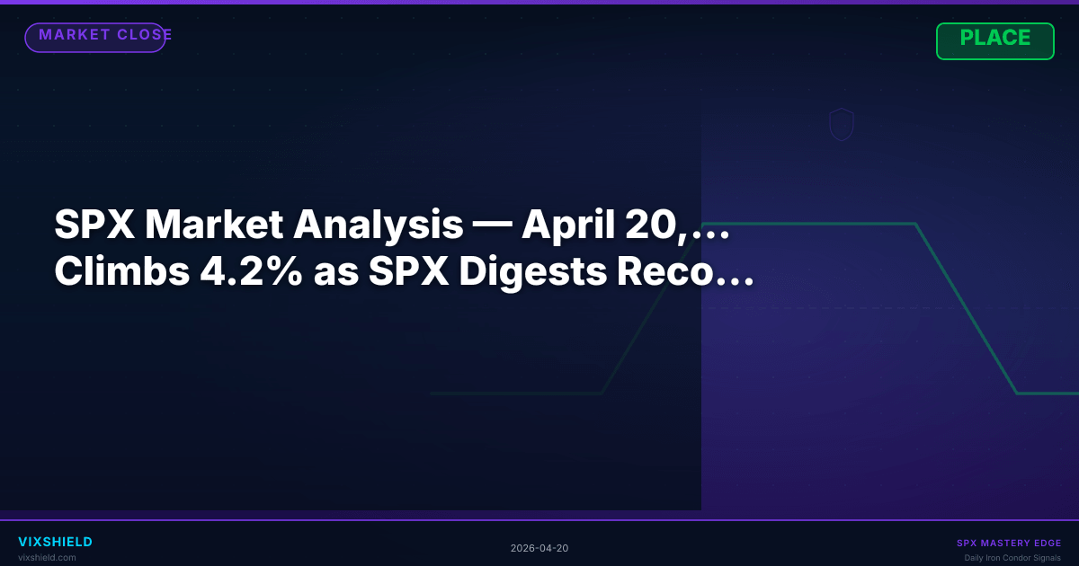 SPX Market Analysis — April 20, 2026 — VIX Climbs 4.2% as SPX Digests Record Highs at 7,109