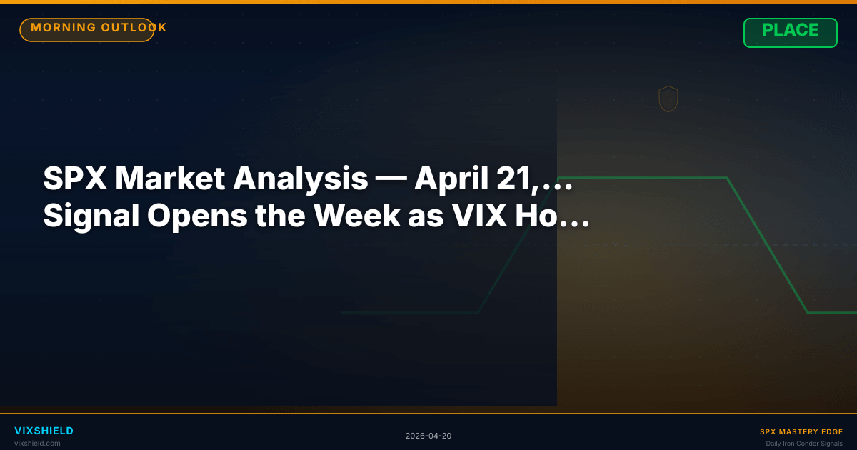 SPX Market Analysis — April 21, 2026 — PLACE Signal Opens the Week as VIX Holds at 19.02