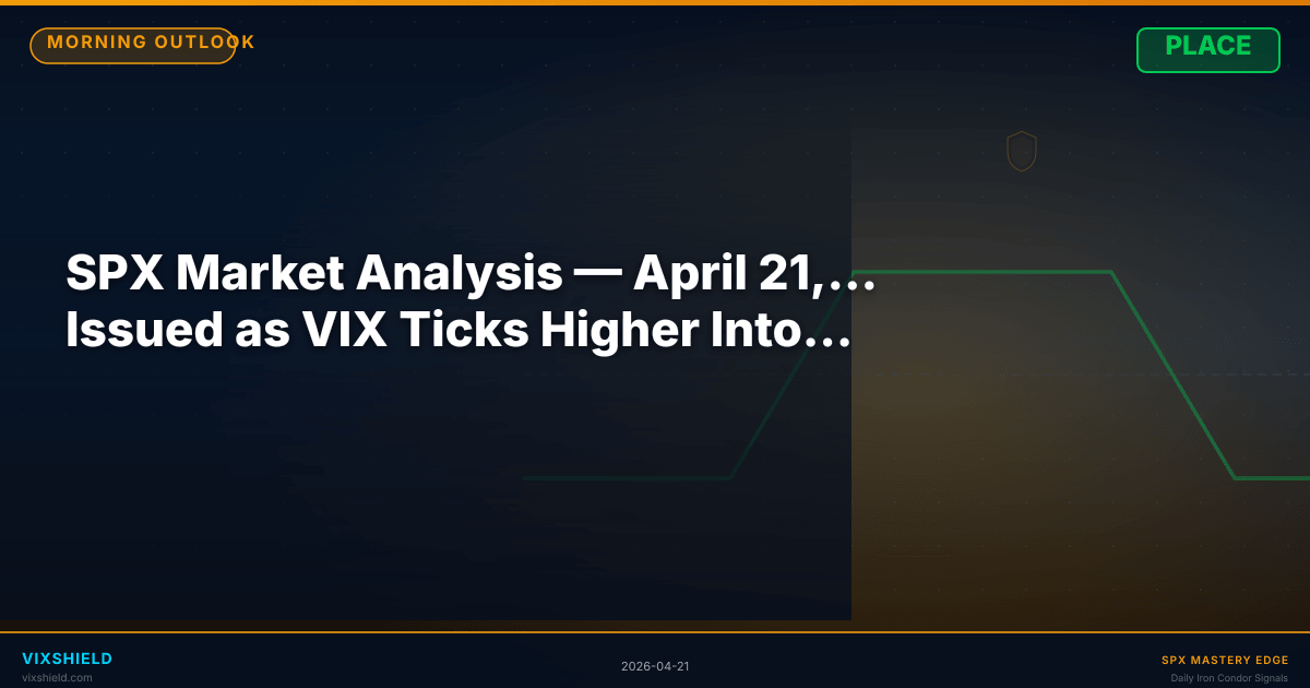 SPX Market Analysis — April 21, 2026 — PLACE Signal Issued as VIX Ticks Higher Into Retail Sales Morning