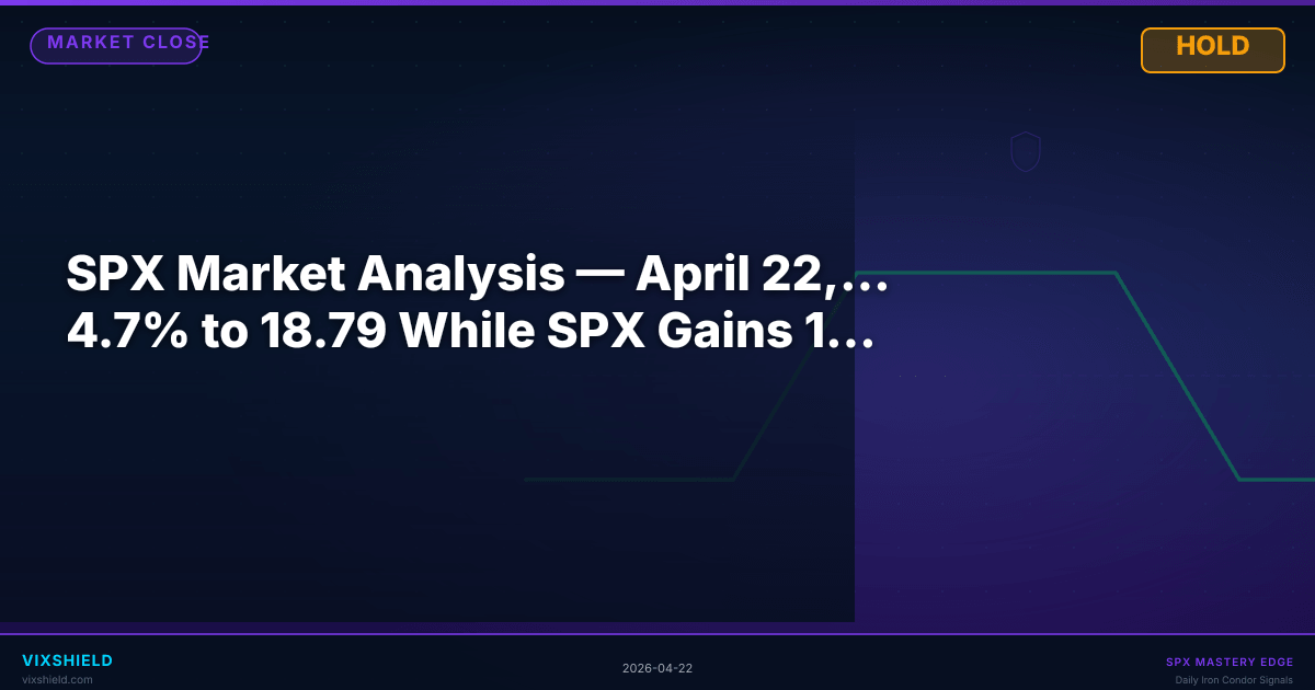 SPX Market Analysis — April 22, 2026 — VIX Rises 4.7% to 18.79 While SPX Gains 1.05% on Mixed Headlines