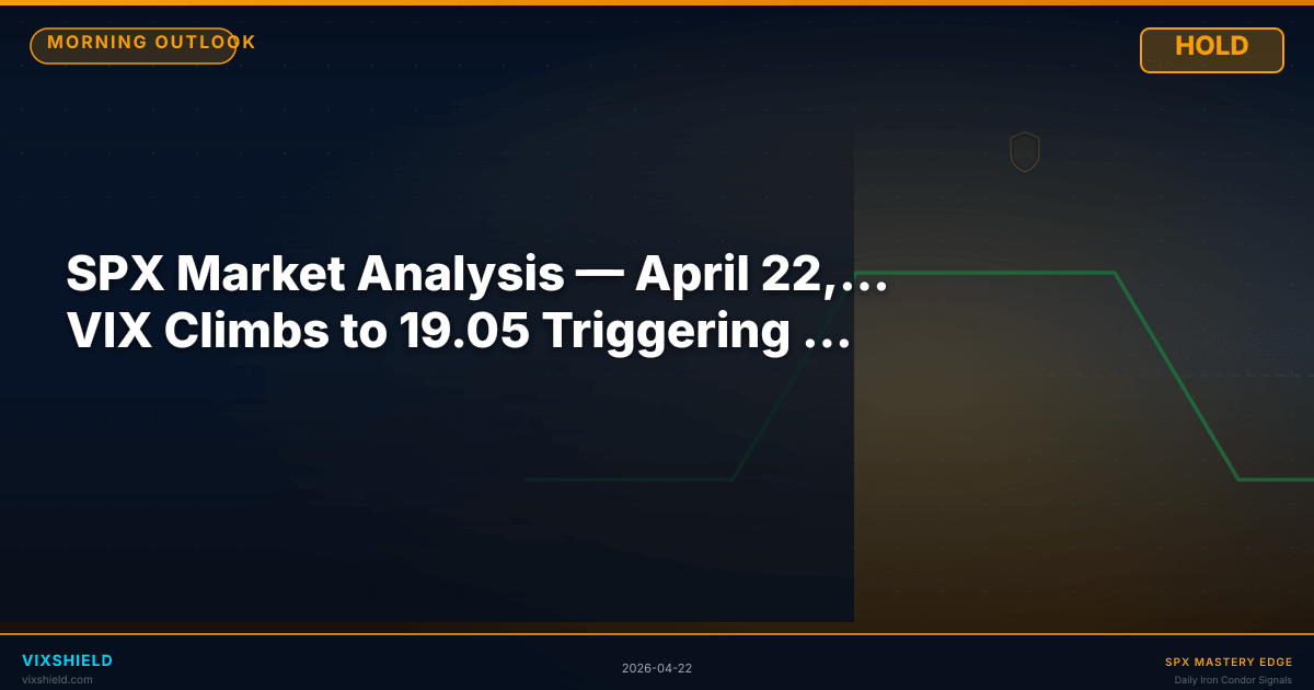 SPX Market Analysis — April 22, 2026 — VIX Climbs to 19.05 Triggering Full HOLD