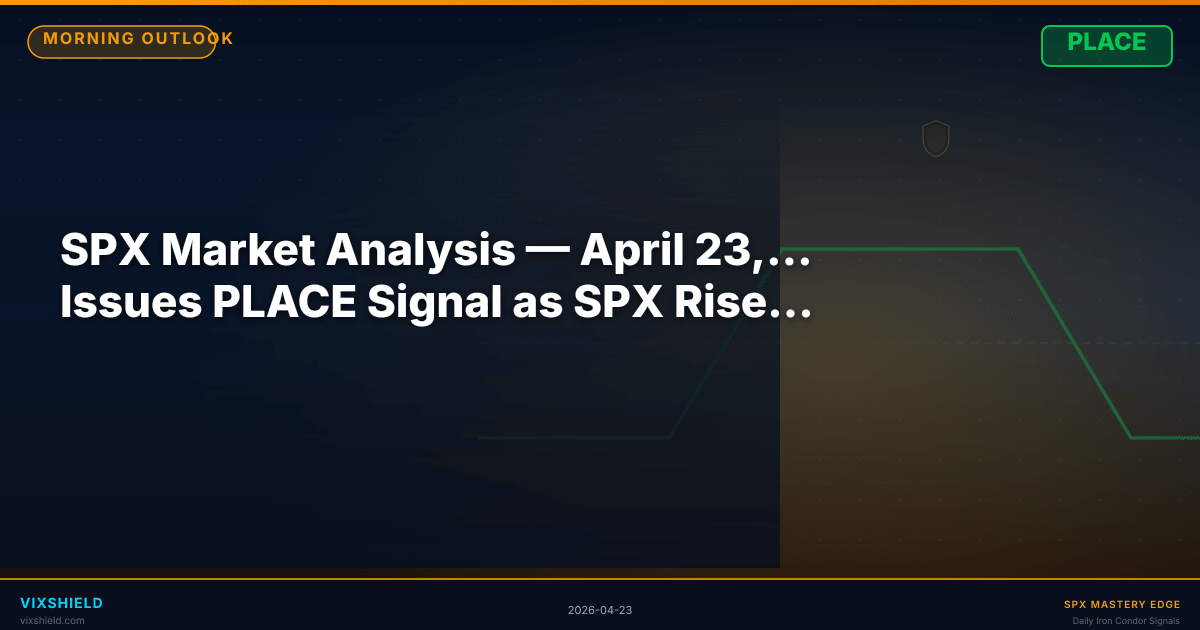 SPX Market Analysis — April 23, 2026 — RSAi™ Issues PLACE Signal as SPX Rises 1.05% with VIX at 19.21