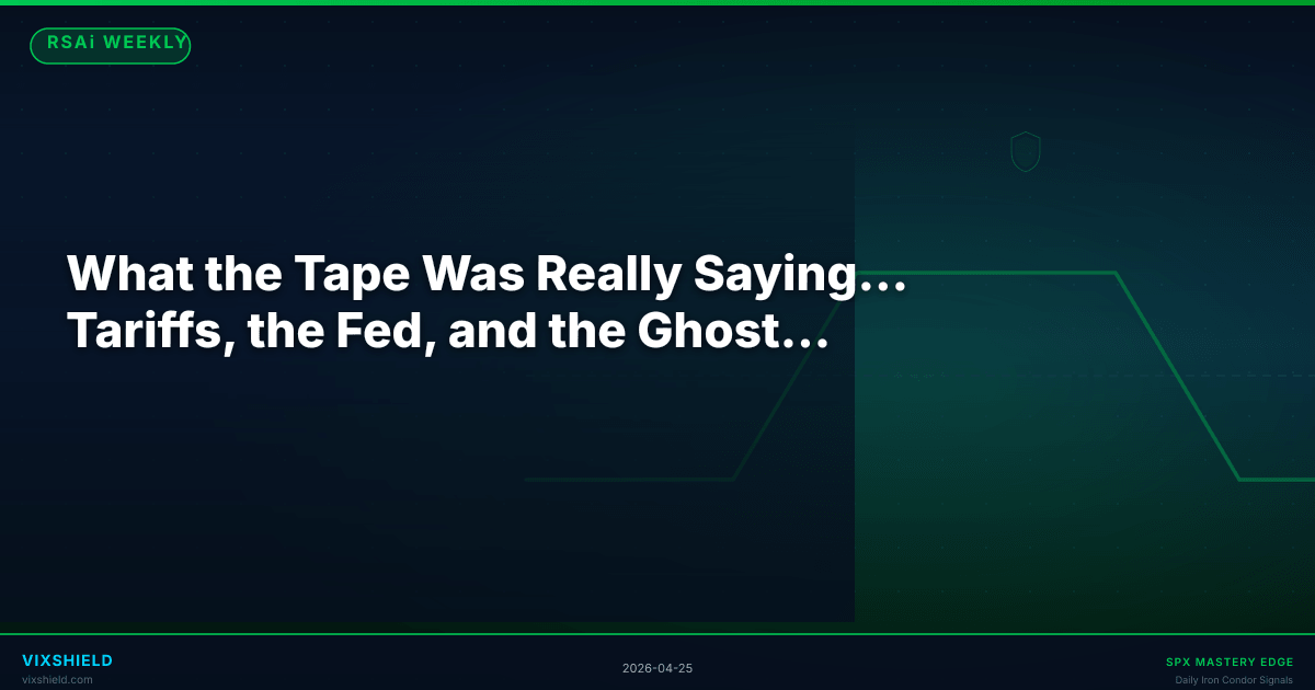 What the Tape Was Really Saying This Week: Tariffs, the Fed, and the Ghosts of Geopolitical Risk