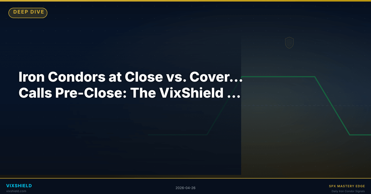 Iron Condors at Close vs. Covered Calendar Calls Pre-Close: The VixShield Dual-Engine System