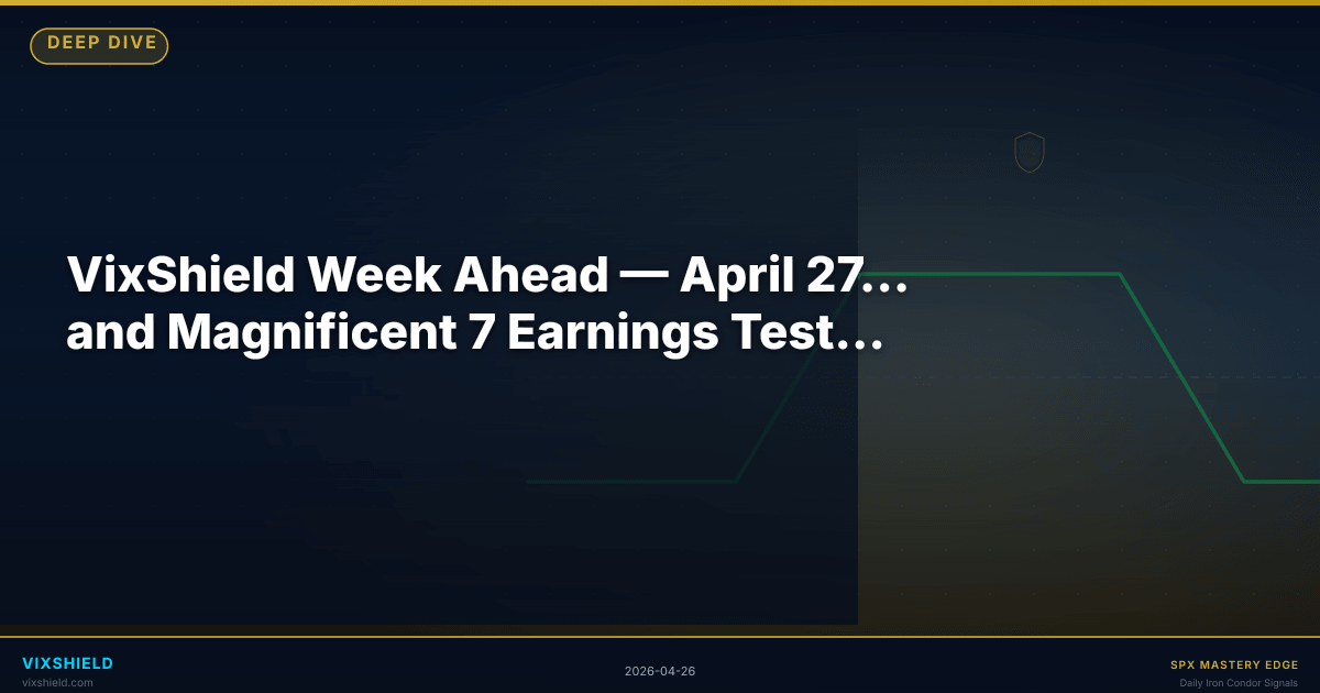 VixShield Week Ahead — April 27–May 1, 2026 — FOMC Decision and Magnificent 7 Earnings Test RSAi Discipline at SPX 7165